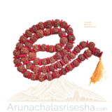 54 Beads Nepal Rudraksha Mala Red Welvet – 15mm